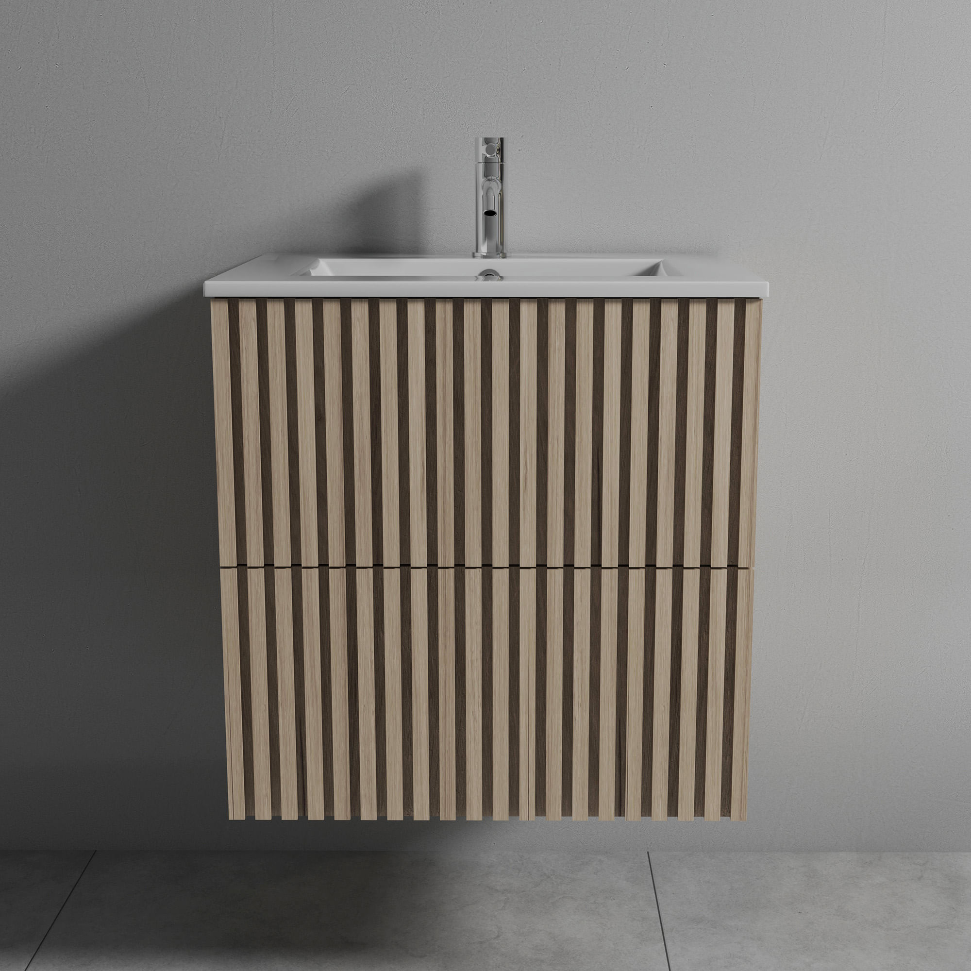 Mueble de Baño Completo Amelia con Lavamanos Light Oak 600x6