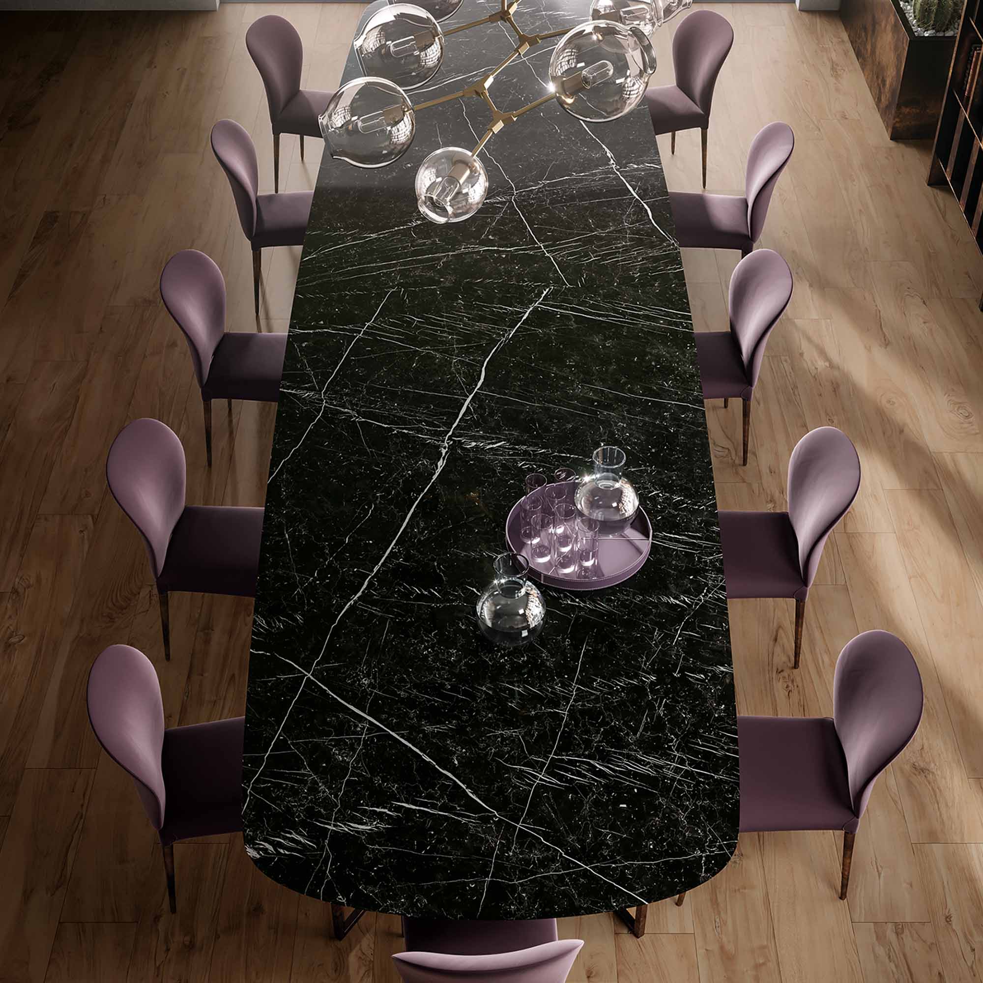 Plancha Ultracompacto  Nero Marquina Negro Pulido A 162x324 cm