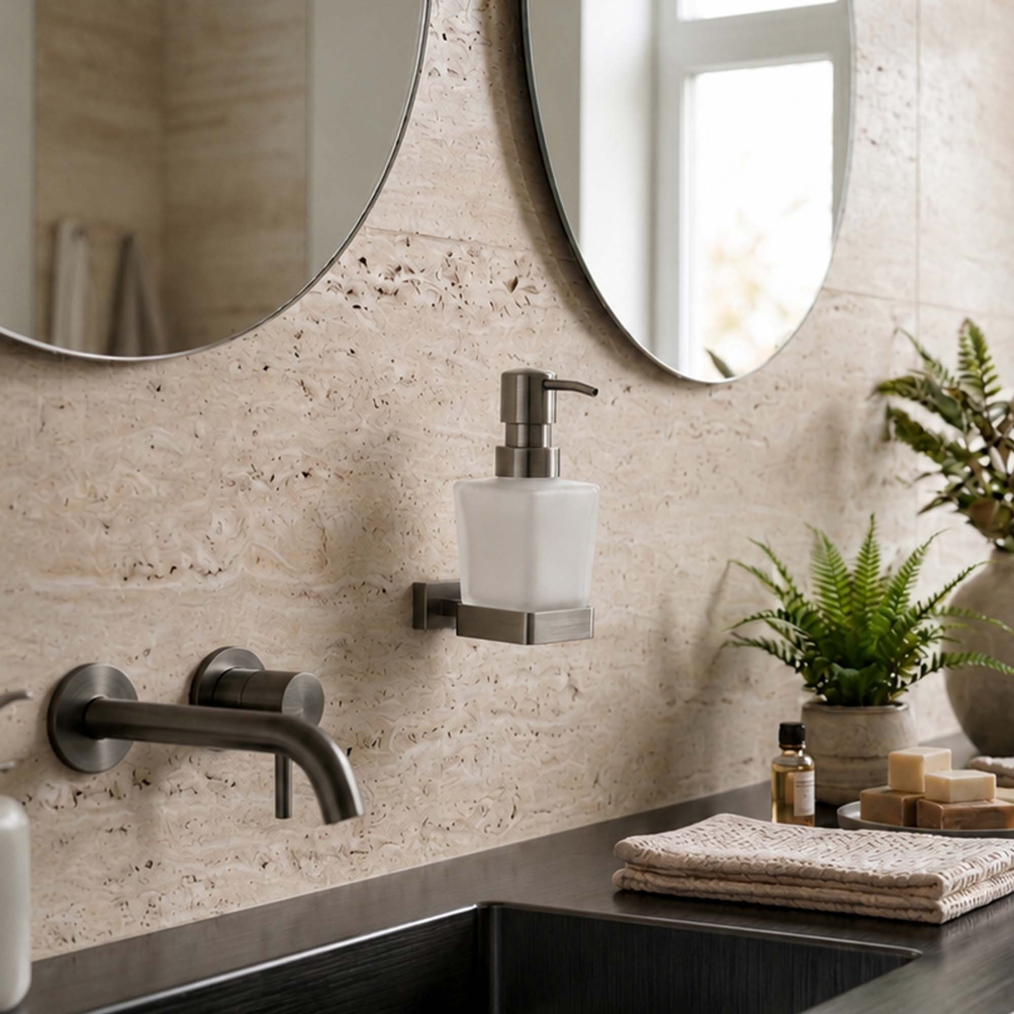 Dispensador De Jabón Atlas Brushed Nickel​ | mK.cl