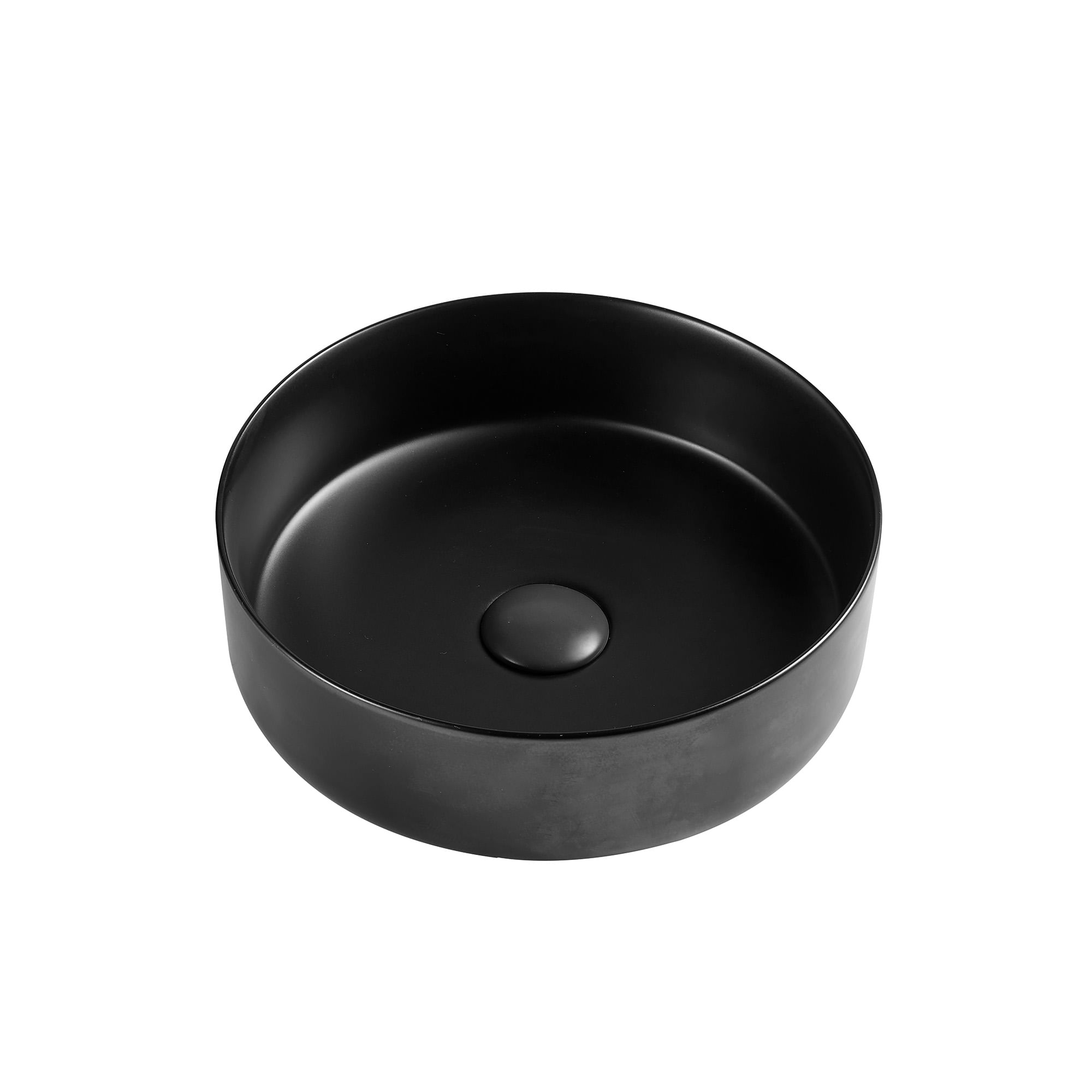 Lavamanos Redondo de Sobreponer Tripoli Negro Mate 355x355x1